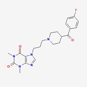 molecular formula C22H26FN5O3 B1199353 Fluprofylline CAS No. 85118-43-0