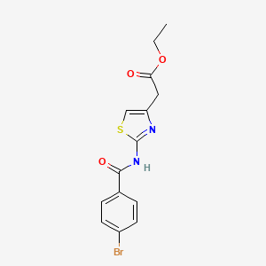 molecular formula C14H13BrN2O3S B11993573 [2-(4-Bromo-benzoylamino)-thiazol-4-yl]-acetic acid ethyl ester 