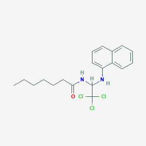 molecular formula C19H23Cl3N2O B11993600 N-[2,2,2-trichloro-1-(naphthalen-1-ylamino)ethyl]heptanamide 