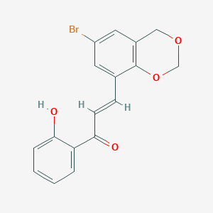 molecular formula C17H13BrO4 B11993661 3-(6-Bromo-4H-benzo(1,3)dioxin-8-YL)-1-(2-hydroxy-phenyl)-propenone 