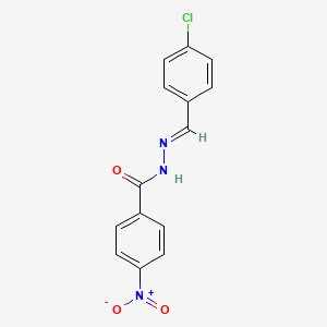 molecular formula C14H10ClN3O3 B11993676 N'-[(E)-(4-chlorophenyl)methylidene]-4-nitrobenzohydrazide 