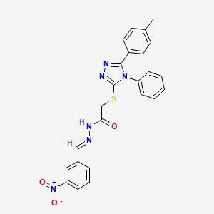 2-{[5-(4-methylphenyl)-4-phenyl-4H-1,2,4-triazol-3-yl]sulfanyl}-N'-[(E)-(3-nitrophenyl)methylidene]acetohydrazide