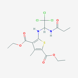 Diethyl 3-methyl-5-{[2,2,2-trichloro-1-(propanoylamino)ethyl]amino}thiophene-2,4-dicarboxylate