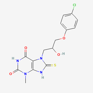 7-[3-(4-chlorophenoxy)-2-hydroxypropyl]-3-methyl-8-sulfanyl-3,7-dihydro-1H-purine-2,6-dione