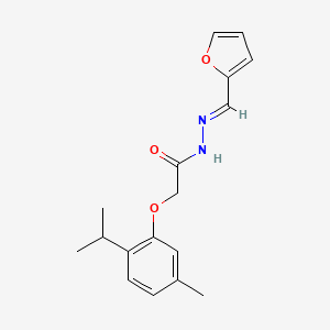 molecular formula C17H20N2O3 B11993759 N'-(2-Furylmethylene)-2-(2-isopropyl-5-methylphenoxy)acetohydrazide CAS No. 98657-57-9