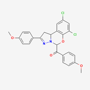 [7,9-Dichloro-2-(4-methoxyphenyl)-1,10B-dihydropyrazolo[1,5-C][1,3]benzoxazin-5-YL](4-methoxyphenyl)methanone