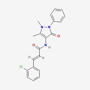 molecular formula C20H18ClN3O2 B11993954 (2E)-3-(2-chlorophenyl)-N-(1,5-dimethyl-3-oxo-2-phenyl-2,3-dihydro-1H-pyrazol-4-yl)prop-2-enamide 