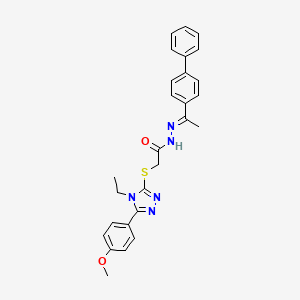 N'-[(1E)-1-(biphenyl-4-yl)ethylidene]-2-{[4-ethyl-5-(4-methoxyphenyl)-4H-1,2,4-triazol-3-yl]sulfanyl}acetohydrazide