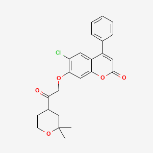 6-chloro-7-[2-(2,2-dimethyltetrahydro-2H-pyran-4-yl)-2-oxoethoxy]-4-phenyl-2H-chromen-2-one