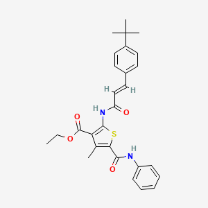 Ethyl 5-(anilinocarbonyl)-2-{[(2E)-3-(4-tert-butylphenyl)-2-propenoyl]amino}-4-methyl-3-thiophenecarboxylate