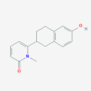 molecular formula C16H17NO2 B1199414 1-Methyl-6-(1,2,3,4-tetrahydro-6-hydroxy-2-naphthyl)-2(1H)-pyridone CAS No. 93008-88-9