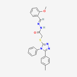 N'-[(E)-(2-methoxyphenyl)methylidene]-2-{[5-(4-methylphenyl)-4-phenyl-4H-1,2,4-triazol-3-yl]sulfanyl}acetohydrazide