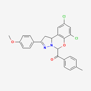 [7,9-Dichloro-2-(4-methoxyphenyl)-1,10b-dihydropyrazolo[1,5-c][1,3]benzoxazin-5-yl](4-methylphenyl)methanone