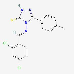 4-{[(E)-(2,4-dichlorophenyl)methylidene]amino}-5-(4-methylphenyl)-4H-1,2,4-triazole-3-thiol