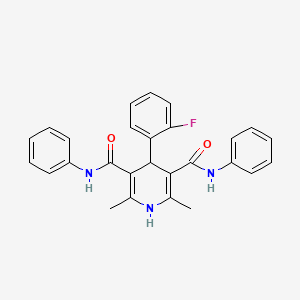 molecular formula C27H24FN3O2 B11994262 4-(2-fluorophenyl)-2,6-dimethyl-N,N'-diphenyl-1,4-dihydropyridine-3,5-dicarboxamide 