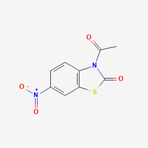 molecular formula C9H6N2O4S B11994263 3-acetyl-6-nitro-1,3-benzothiazol-2(3H)-one CAS No. 51360-58-8