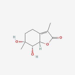 molecular formula C10H14O4 B1199427 1,2-Dihydroxymint lactone CAS No. 168029-69-4