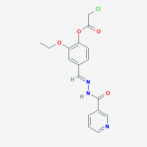 molecular formula C17H16ClN3O4 B11994290 2-ethoxy-4-{(E)-[(3-pyridinylcarbonyl)hydrazono]methyl}phenyl chloroacetate 