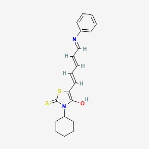 molecular formula C20H22N2OS2 B11994341 3-Cyclohexyl-5-(5-phenylamino-penta-2,4-dienylidene)-2-thioxo-thiazolidin-4-one 