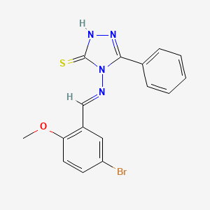 molecular formula C16H13BrN4OS B11994353 4-[(5-Bromo-2-methoxy-benzylidene)-amino]-5-phenyl-4H-[1,2,4]triazole-3-thiol 