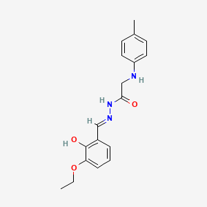 molecular formula C18H21N3O3 B11994394 N'-[(E)-(3-ethoxy-2-hydroxyphenyl)methylidene]-2-[(4-methylphenyl)amino]acetohydrazide (non-preferred name) 