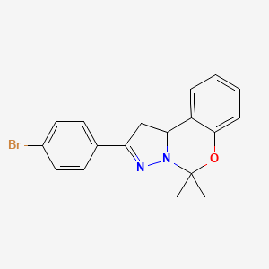 molecular formula C18H17BrN2O B11994482 2-(4-Bromophenyl)-5,5-dimethyl-1,10b-dihydropyrazolo[1,5-c][1,3]benzoxazine 