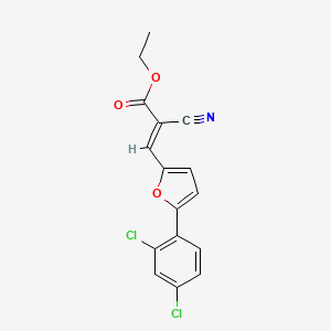 molecular formula C16H11Cl2NO3 B11994516 ethyl (2E)-2-cyano-3-[5-(2,4-dichlorophenyl)-2-furyl]-2-propenoate 