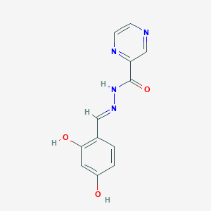 molecular formula C12H10N4O3 B11994548 Pyrazine-2-carboxylic acid (2,4-dihydroxy-benzylidene)-hydrazide 