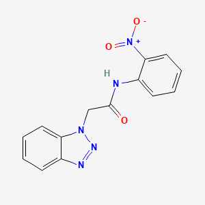 molecular formula C14H11N5O3 B11994553 2-(1H-benzotriazol-1-yl)-N-(2-nitrophenyl)acetamide 