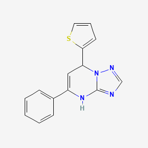 molecular formula C15H12N4S B11994581 5-Phenyl-7-(thiophen-2-yl)-4,7-dihydro[1,2,4]triazolo[1,5-a]pyrimidine 