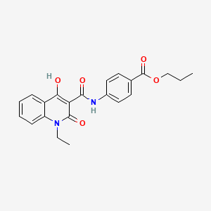 Propyl 4-{[(1-ethyl-4-hydroxy-2-oxo-1,2-dihydroquinolin-3-yl)carbonyl]amino}benzoate