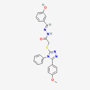 N'-[(E)-(3-hydroxyphenyl)methylidene]-2-{[5-(4-methoxyphenyl)-4-phenyl-4H-1,2,4-triazol-3-yl]sulfanyl}acetohydrazide