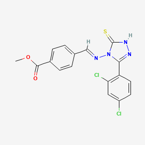 methyl 4-((E)-{[3-(2,4-dichlorophenyl)-5-mercapto-4H-1,2,4-triazol-4-yl]imino}methyl)benzoate