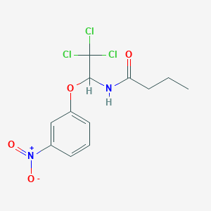 molecular formula C12H13Cl3N2O4 B11994702 N-[2,2,2-trichloro-1-(3-nitrophenoxy)ethyl]butanamide 