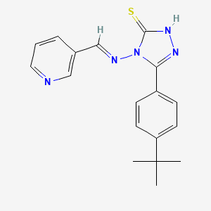 5-(4-Tert-butylphenyl)-4-{[(E)-3-pyridinylmethylidene]amino}-4H-1,2,4-triazol-3-YL hydrosulfide