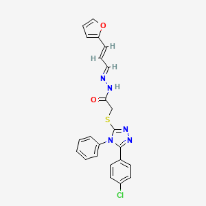 2-{[5-(4-Chlorophenyl)-4-phenyl-4H-1,2,4-triazol-3-YL]sulfanyl}-N'-[(E,2E)-3-(2-furyl)-2-propenylidene]acetohydrazide