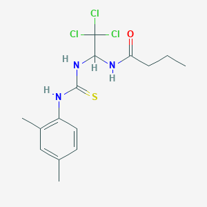 N-(2,2,2-Trichloro-1-(((2,4-dimethylanilino)carbothioyl)amino)ethyl)butanamide