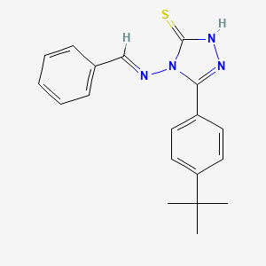 molecular formula C19H20N4S B11994753 4-(benzylideneamino)-5-(4-tert-butylphenyl)-4H-1,2,4-triazole-3-thiol 