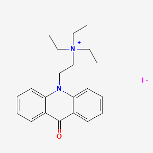 B1199476 N,N,N-Triethyl-9-oxo-10(9H)-acridineethanaminium, iodide CAS No. 55011-84-2