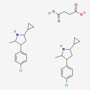B1199478 Cyclopropyl-2 p-chlorophenyl-4 methyl-5 pyrrolidine succinate CAS No. 62510-57-0