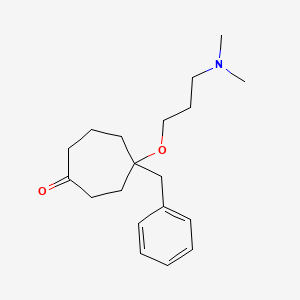 B1199479 Cycloheptanone, 4-(3-(dimethylamino)propoxy)-4-(phenylmethyl)- CAS No. 68198-20-9