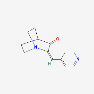 molecular formula C13H14N2O B11994809 (2E)-2-(pyridin-4-ylmethylidene)-1-azabicyclo[2.2.2]octan-3-one 