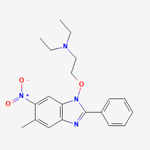 B1199481 1-(2-(Diethylaminoethoxy))-2-phenyl-5-methyl-6-nitrobenzimidazole CAS No. 78686-00-7