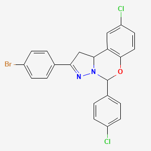 2-(4-Bromophenyl)-9-chloro-5-(4-chlorophenyl)-5,10b-dihydro-1H-benzo[e]pyrazolo[1,5-c][1,3]oxazine