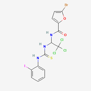 molecular formula C14H10BrCl3IN3O2S B11994872 5-bromo-N-(2,2,2-trichloro-1-{[(2-iodoanilino)carbothioyl]amino}ethyl)-2-furamide CAS No. 303062-03-5