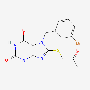 7-(3-bromobenzyl)-3-methyl-8-[(2-oxopropyl)sulfanyl]-3,7-dihydro-1H-purine-2,6-dione