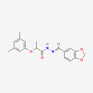 molecular formula C19H20N2O4 B11994906 N'-(1,3-benzodioxol-5-ylmethylene)-2-(3,5-dimethylphenoxy)propanohydrazide 