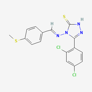 5-(2,4-Dichlorophenyl)-4-({(E)-[4-(methylsulfanyl)phenyl]methylidene}amino)-4H-1,2,4-triazol-3-YL hydrosulfide