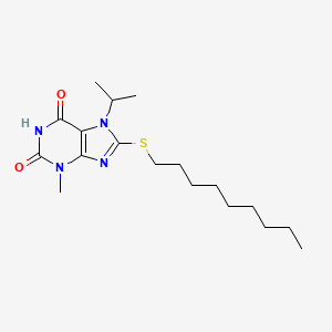 molecular formula C18H30N4O2S B11995000 7-Isopropyl-3-methyl-8-nonylsulfanyl-3,7-dihydro-purine-2,6-dione 