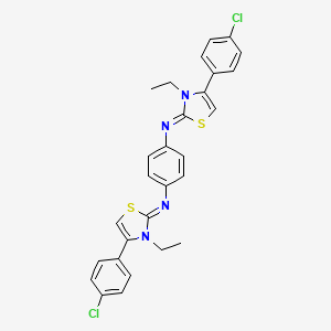 N~1~,N~4~-bis((2E)-4-(4-chlorophenyl)-3-ethyl-1,3-thiazol-2(3H)-ylidene)-1,4-benzenediamine